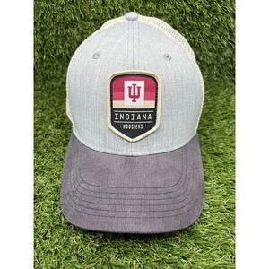Indiana Hoosiers Snapback Hat Trucker Cap NWTO Gray White Mesh Patch Retro
